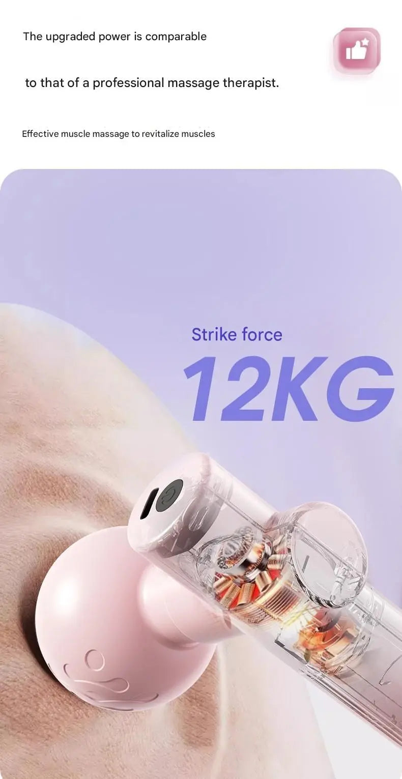 Black Mini Massage Gun - Pocket-Sized Deep Tissue Percussion Massager with 4 Speeds, 7mm Amplitude, 12KG Force, USB-C Rechargeable - Ultra Quiet, 68.7g Lightweight for Muscle Recovery, Travel, Office Wholesale Hub