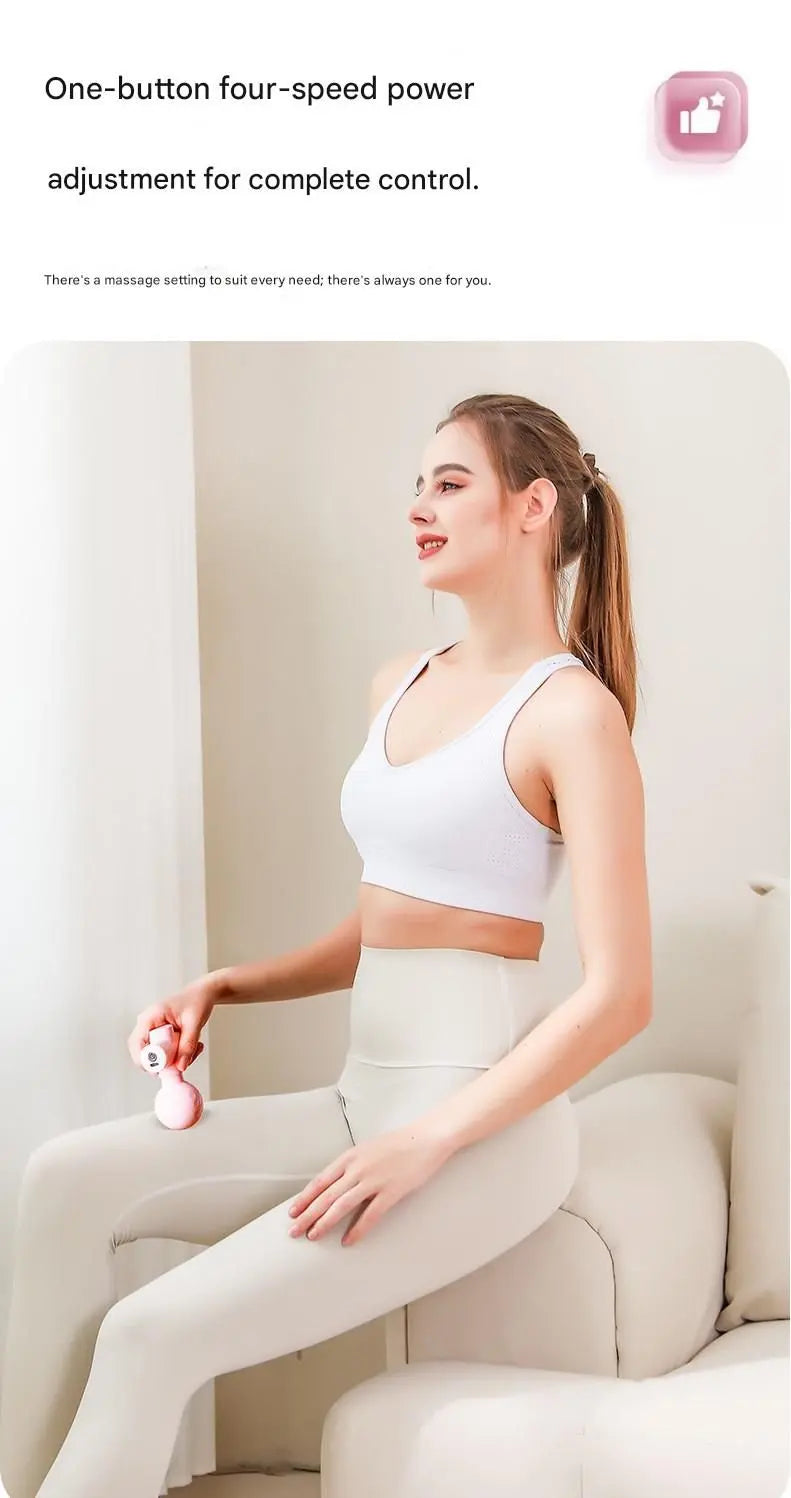 Black Mini Massage Gun - Pocket-Sized Deep Tissue Percussion Massager with 4 Speeds, 7mm Amplitude, 12KG Force, USB-C Rechargeable - Ultra Quiet, 68.7g Lightweight for Muscle Recovery, Travel, Office Wholesale Hub