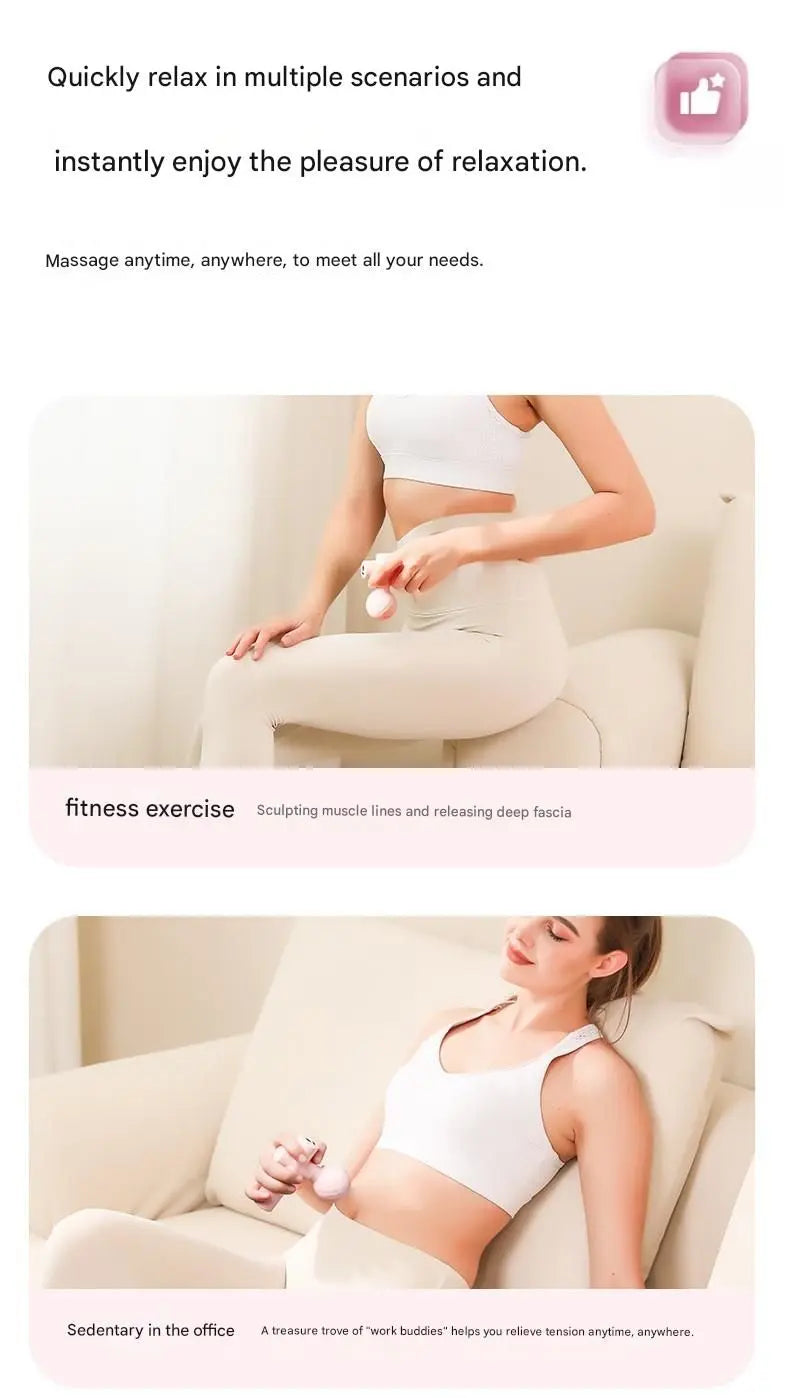 Black Mini Massage Gun - Pocket-Sized Deep Tissue Percussion Massager with 4 Speeds, 7mm Amplitude, 12KG Force, USB-C Rechargeable - Ultra Quiet, 68.7g Lightweight for Muscle Recovery, Travel, Office Wholesale Hub