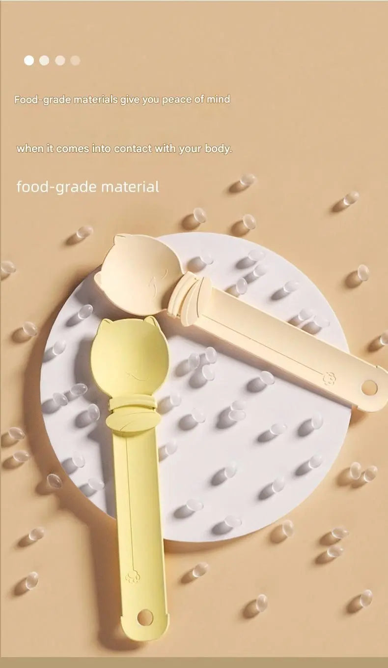 Purple Cat Treat Spoon for Wet Food & Paste - Extra-Long PP Handle, Food-Grade Squeeze Feeder with Anti-Spill Bowl, Easy One-Handed Operation for Cats Wholesale Hub