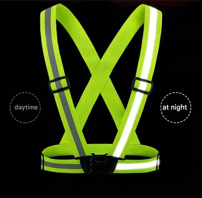 Orange Adjustable Reflective Safety Vest - High Visibility Elastic Straps for Night Running, Cycling & Construction, Lightweight Polyester Reflective Harness for Adults Wholesale Hub