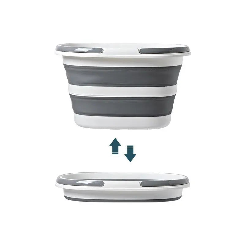 Blue Foldable Collapsible Bucket - 16L Portable Space Saving Basin for Laundry Cleaning Outdoor Use Wholesale Hub
