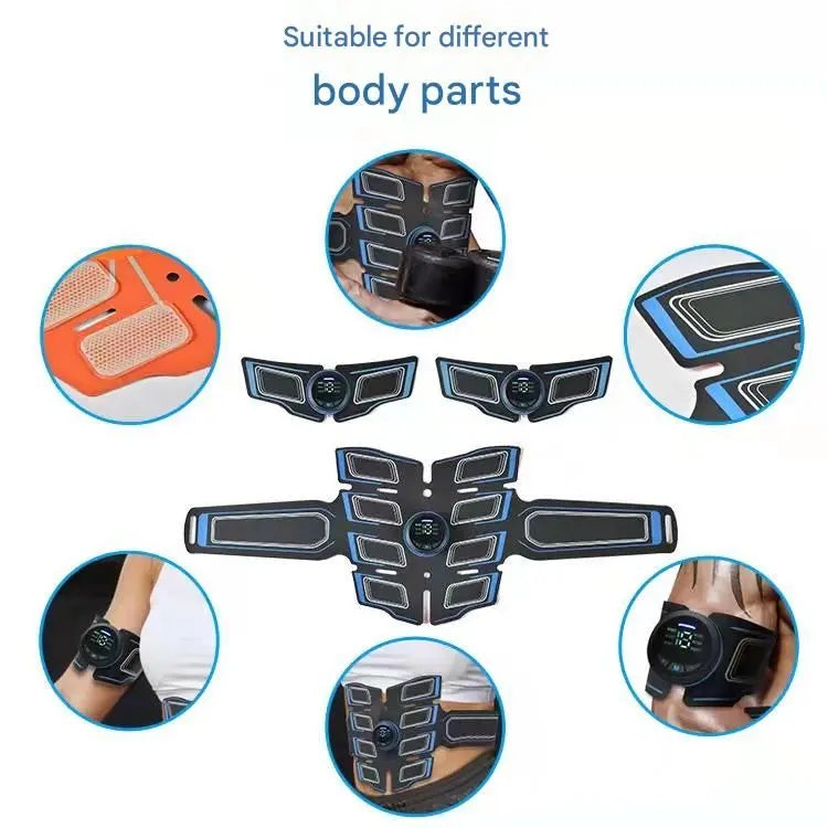 Orange EMS Muscle Stimulator Belt Set - Rechargeable Abdominal Toning Trainer with Multiple Pads and Modes Wholesale Hub