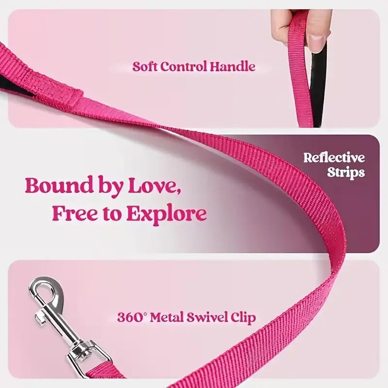 Rose red Breathable Dog Harness and Leash Set - Adjustable Reflective Pet Vest with Swivel Clip(Size: S) Wholesale Hub