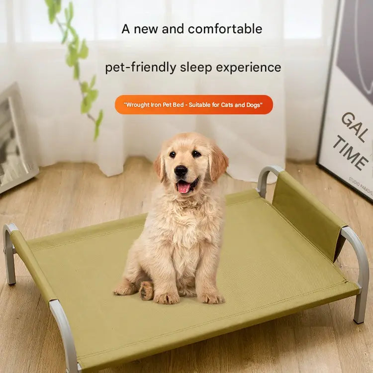 Green Raised Pet Bed for Medium Dogs Cats Elevated Breathable Dog Cot Washable Anti-Moisture Pet Cot 50x40x20cm Wholesale Hub