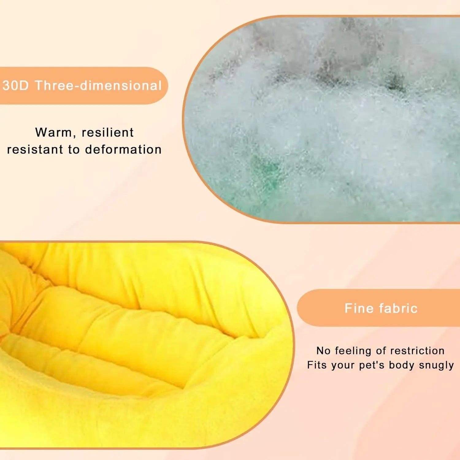 Banana Boat Pet Bed Plush Soft Dog Cat Nest with Cushion Warm Cozy Banana Shape Pet House for Small Medium Dogs Cats(Size: S) Wholesale Hub