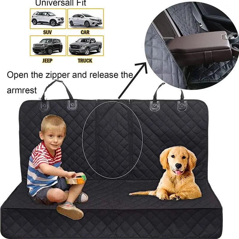 Car Rear Seat Pet Protector Mat Waterproof Dog Cat Back Seat Cover Black Wholesale Hub