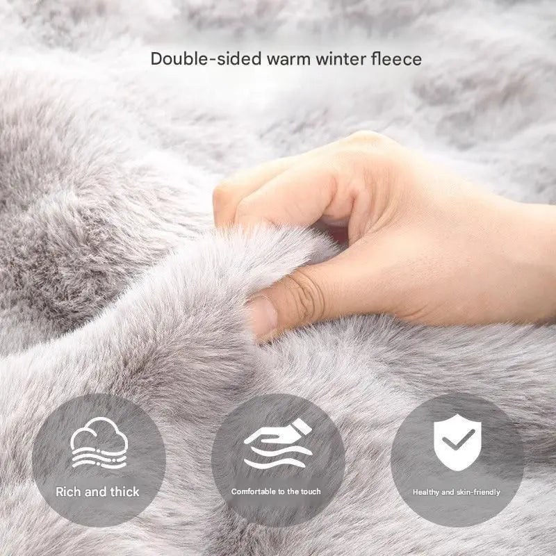Grey Large Plush Dog Bed - Extra Thick Winter Warmth, Machine Washable & Non-Slip Pet Mat for Large Dogs (90cm) Wholesale Hub