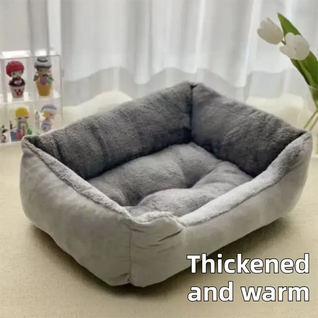 70x50x15CM Grey Premium Plush Pet Bed and Cozy Cushion Mat with Removable Flannel Cover & Non-Slip Waterproof Oxford Bottom for Cats Dogs Car & Home Universal Use Wholesale Hub