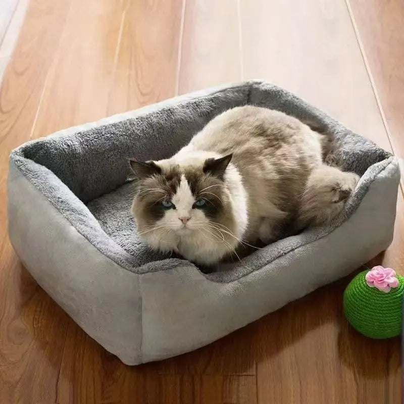 70x50x15CM Grey Premium Plush Pet Bed and Cozy Cushion Mat with Removable Flannel Cover & Non-Slip Waterproof Oxford Bottom for Cats Dogs Car & Home Universal Use Wholesale Hub