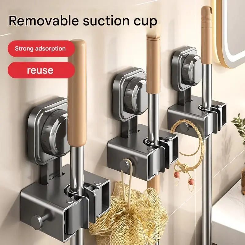 4 pack Milky white Suction Cup Mop and Broom Holder Wholesale Hub