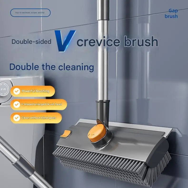 2-piece Grey V-Shaped Floor Scrub Brush and Suction Mop Holder Wholesale Hub