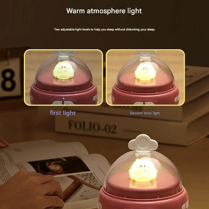 Pink-Hippo Mini Animal Desktop Vacuum Cleaner - USB Rechargeable, Night Light, 2-Speed Suction, Detachable & Washable - Portable Handheld Cleaner for Keyboard, Eraser Shavings, Desk Wholesale Hub