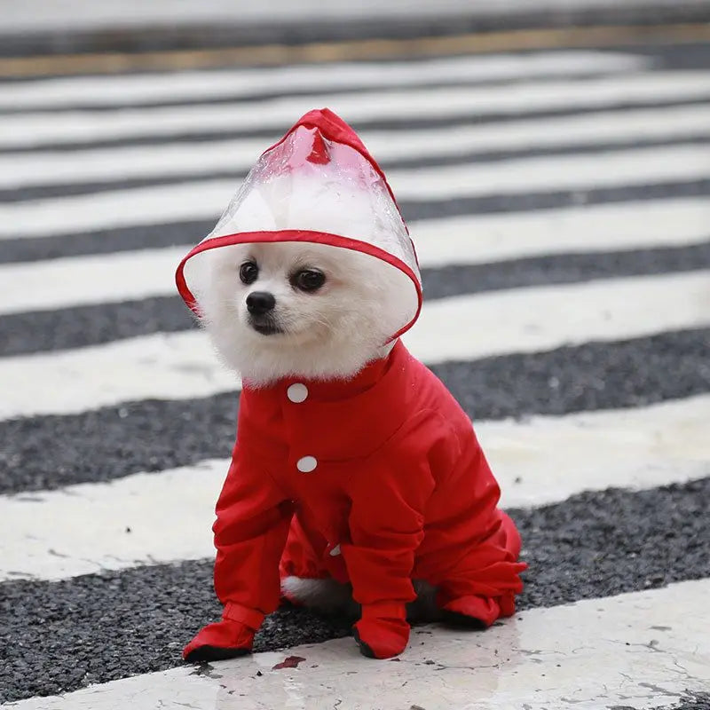 Green S size Full Coverage Pet Raincoat Jumpsuit Waterproof Dog Rain Suit with Attached Shoes and Tail Cover-Lightweight Hooded Dog Poncho for Small Dogs Wholesale Hub