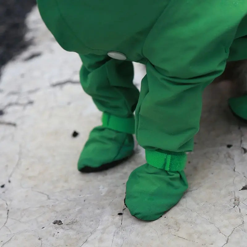 Green S size Full Coverage Pet Raincoat Jumpsuit Waterproof Dog Rain Suit with Attached Shoes and Tail Cover-Lightweight Hooded Dog Poncho for Small Dogs Wholesale Hub