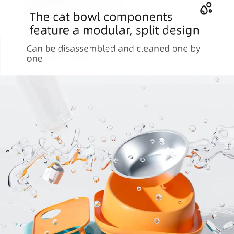 Yellow and Green Cat & Dog Feeding Station with Water Dispenser – Elevated Stainless Steel Pet Bowl Set with Slow Feeder, Anti-Spill Design and Automatic Water Supply Wholesale Hub