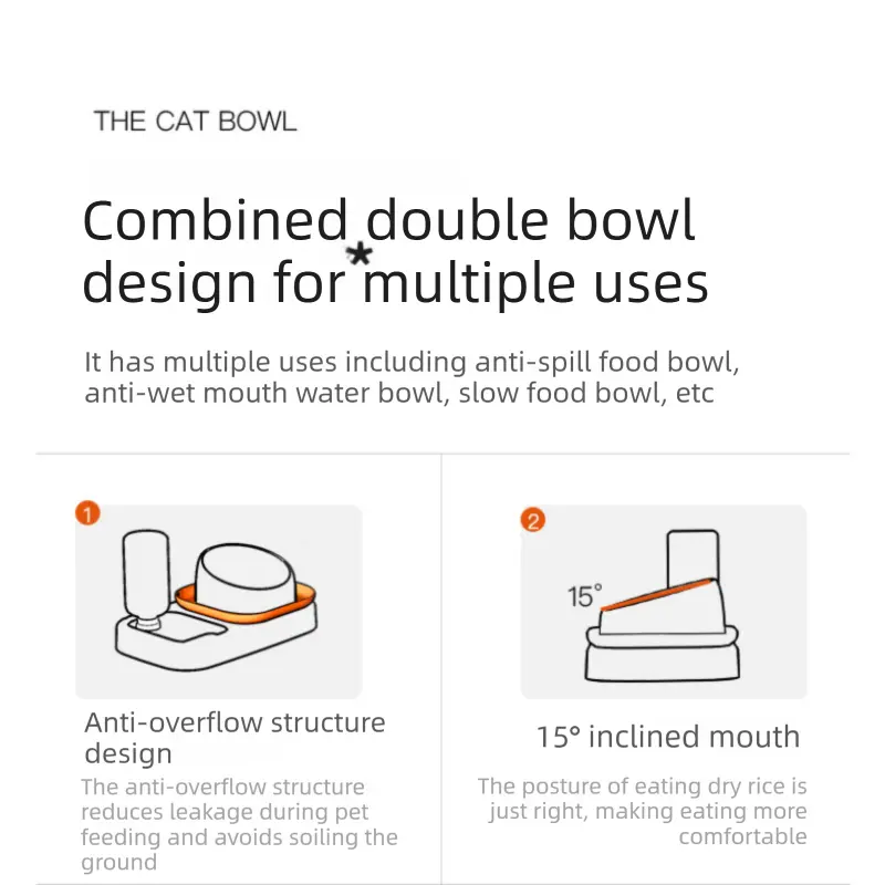 Grey and White Cat & Dog Feeding Station with Water Dispenser – Elevated Stainless Steel Pet Bowl Set with Slow Feeder, Anti-Spill Design and Automatic Water Supply Wholesale Hub