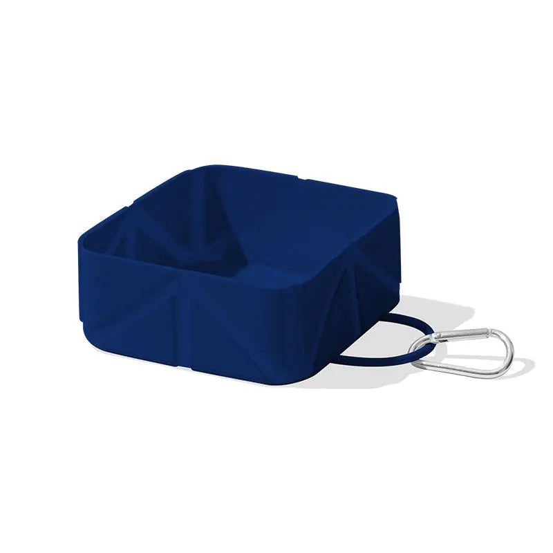 2-Pack Blue Portable Silicone Pet Travel Bowl - Foldable Outdoor Water & Food Dish for Dogs & Cats - Eco-Friendly, Lightweight & Durable with Aluminum Carabiner for Walking, Hiking & Camping Wholesale Hub