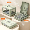 Green Collapsible Pet Carrier Crate - Foldable Travel Airline Dog & Cat Kennel with Transparent Windows Wholesale Hub
