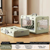 Green Collapsible Pet Carrier Crate - Foldable Travel Airline Dog & Cat Kennel with Transparent Windows Wholesale Hub