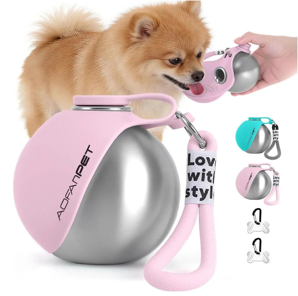 Creative Portable Outdoor Pet Water Bottle - Stainless Steel Dog Water Cup with Dispenser Bowl for Travel Hiking Walking Wholesale Hub