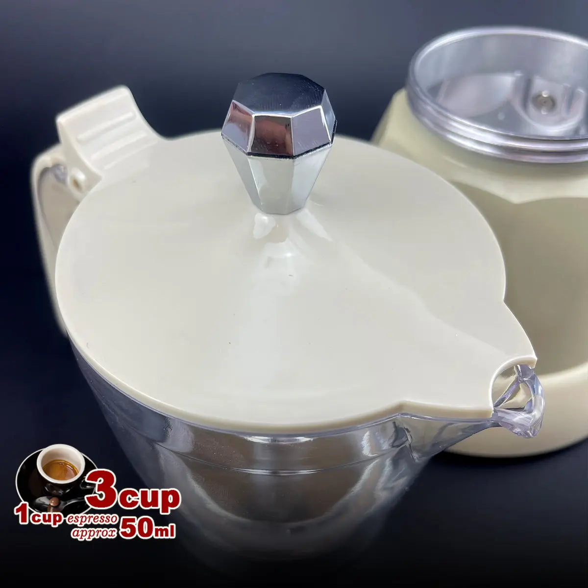 Latest Styles Electric Aluminum Espresso Moka Coffee Maker 3cups Italian Classic - Cream Wholesale Hub