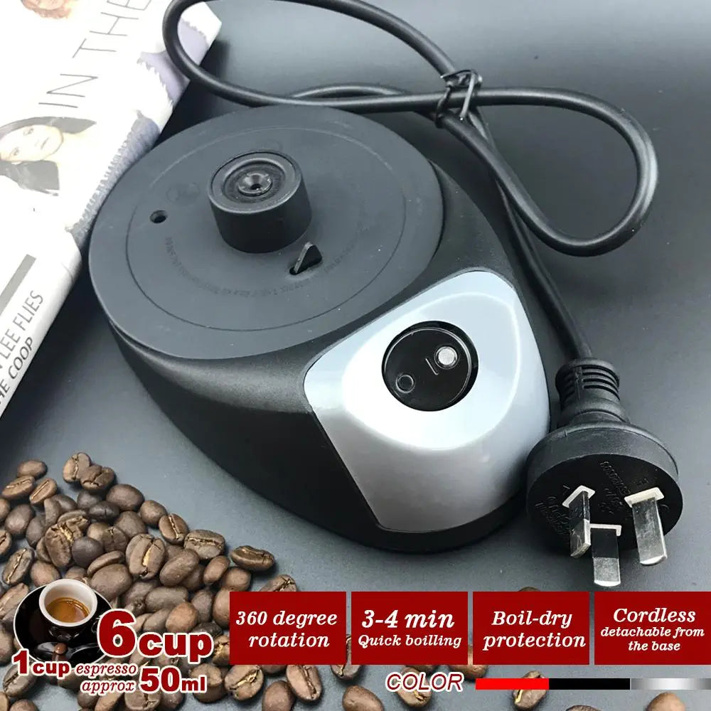 Silver Electric Moka Coffee Maker Espresso Machine Italian Classic 6 Cups Auto Power Wholesale Hub