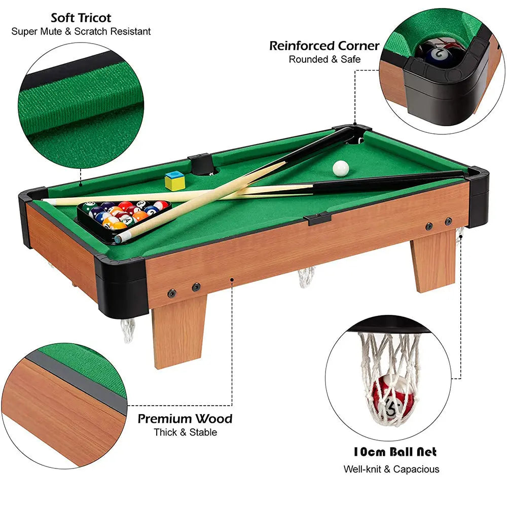 Wooden Mini Snooker Tables Billiards Game Pool Table Set Toy Extra Size For Kids Wholesale Hub