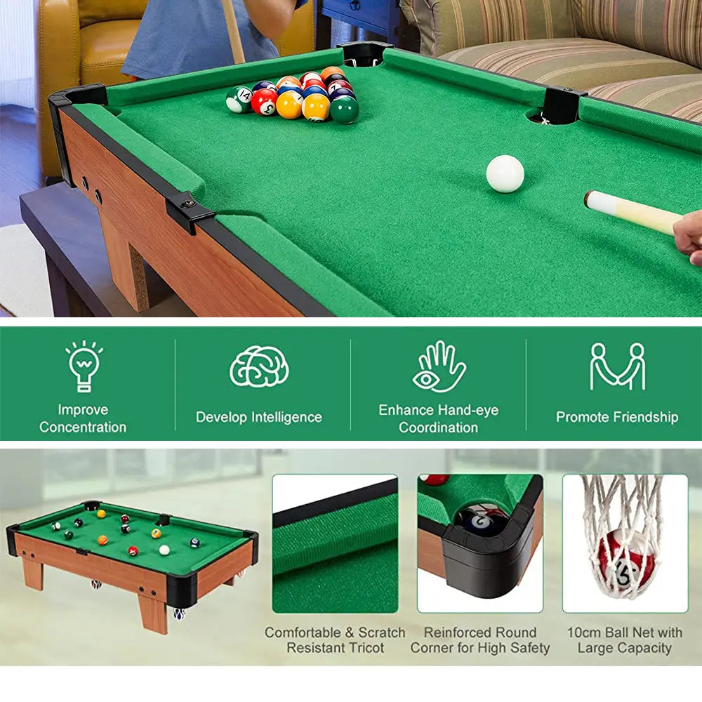 Wooden Mini Snooker Tables Billiards Game Pool Table Set Toy Extra Size For Kids Wholesale Hub