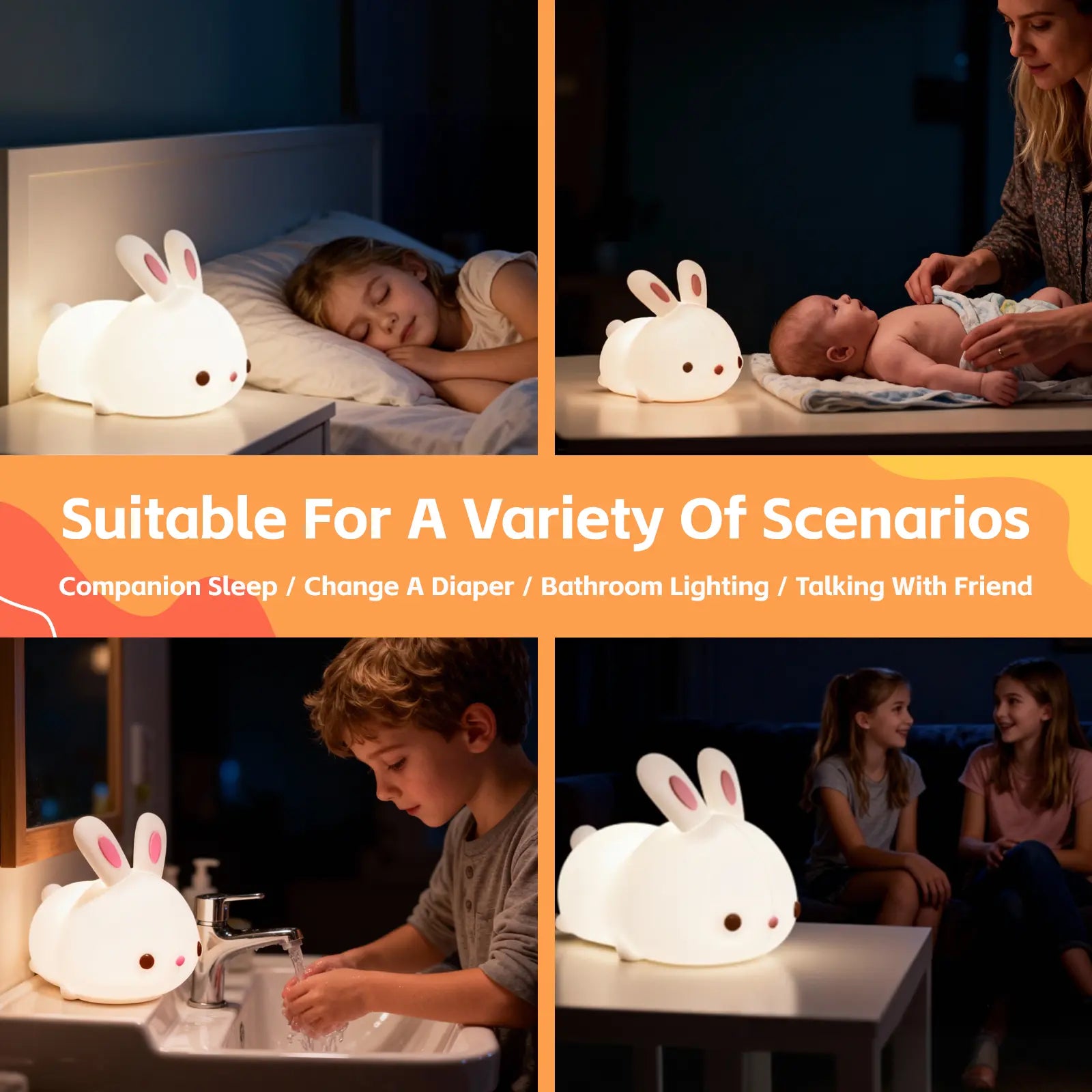 Squishy Cute Bunny Night Light Wholesale Hub