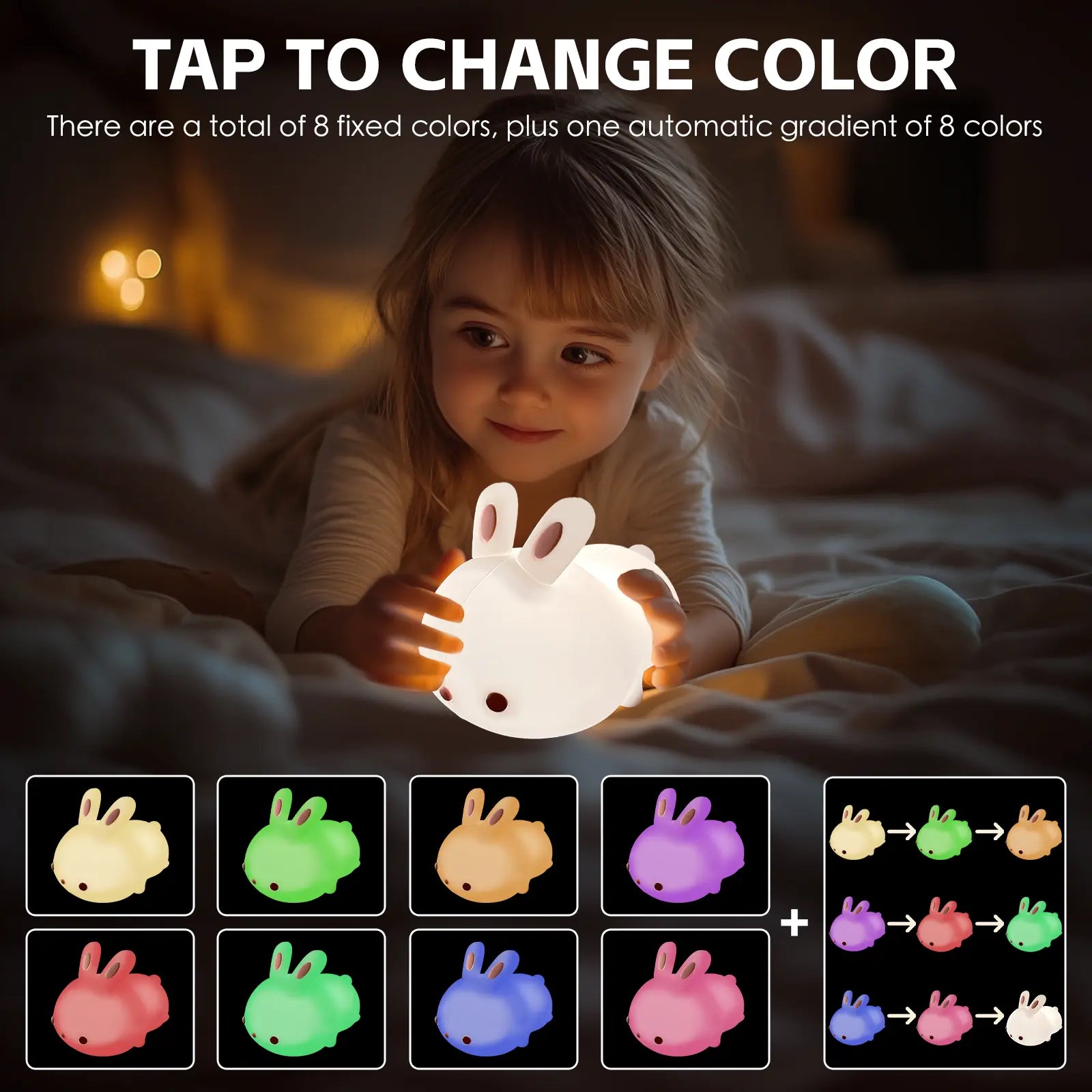 Squishy Cute Bunny Night Light Wholesale Hub