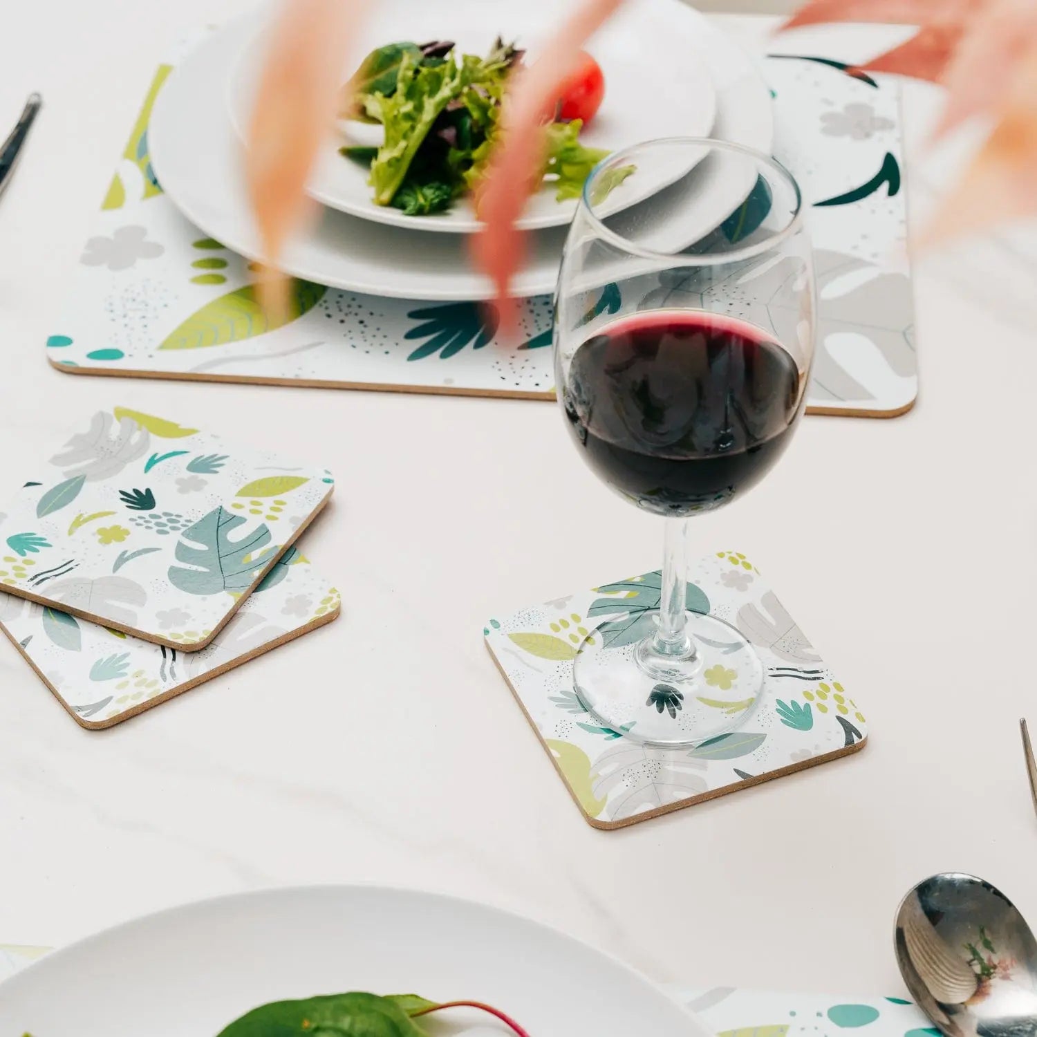 8 Pcs Clevinger MDF Placemats and Coasters Monstera Wholesale Hub