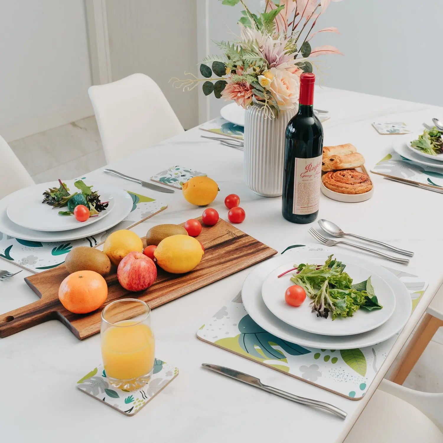 8 Pcs Clevinger MDF Placemats and Coasters Monstera Wholesale Hub