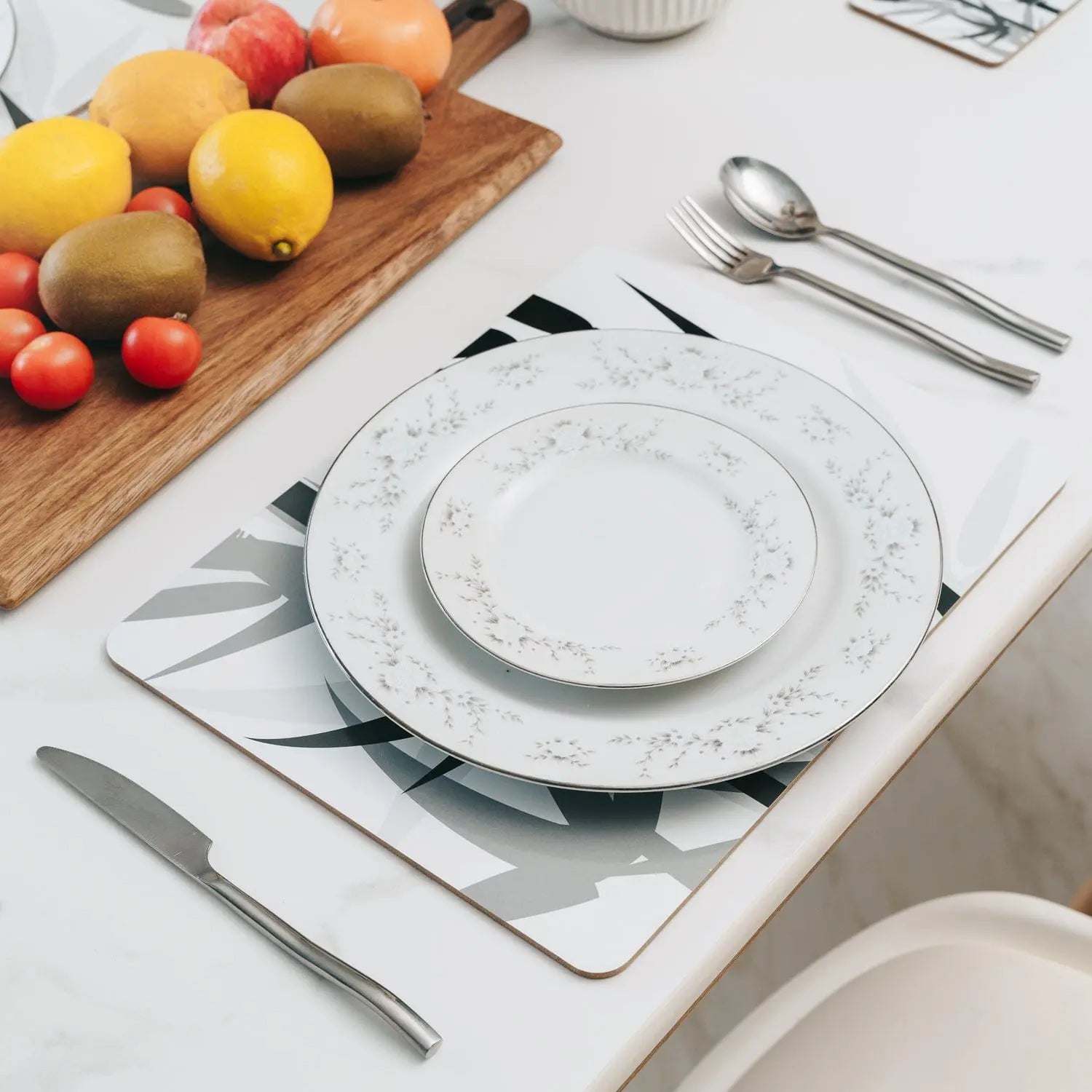 8 Pcs Clevinger MDF Placemats and Coasters Bamboo Wholesale Hub