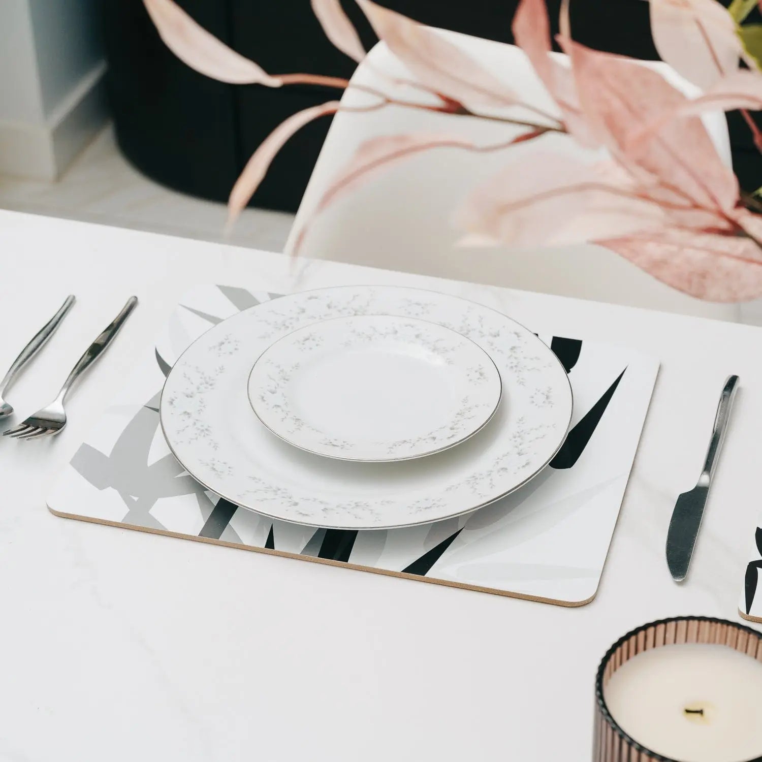 8 Pcs Clevinger MDF Placemats and Coasters Bamboo Wholesale Hub