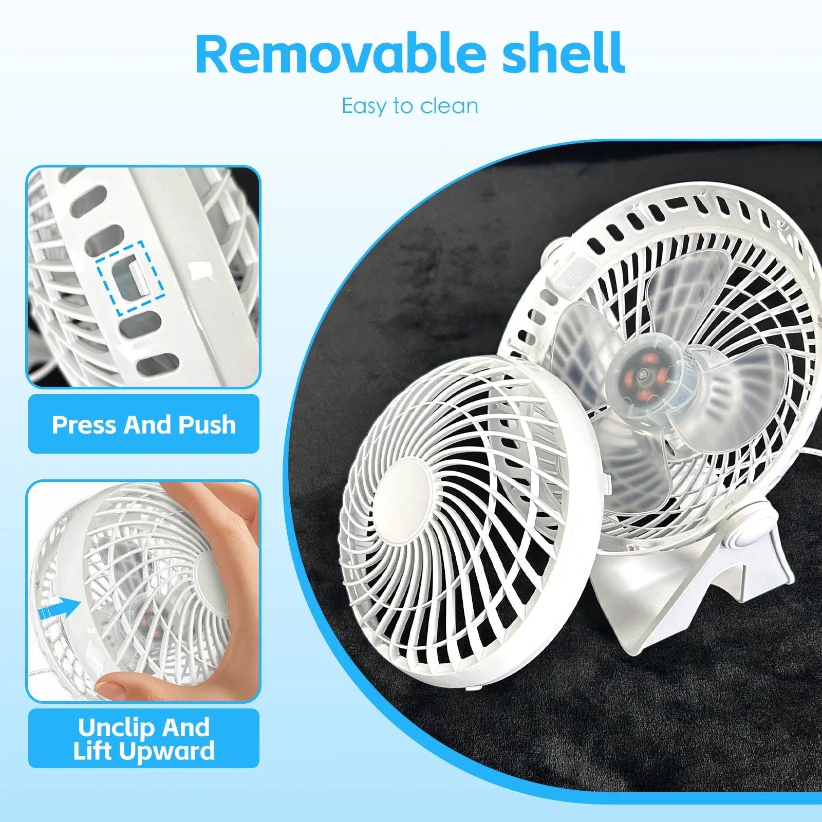 USB Powered Desk Fan – Portable 2-Speed Adjustable Angle Cooling Fan (White) Wholesale Hub