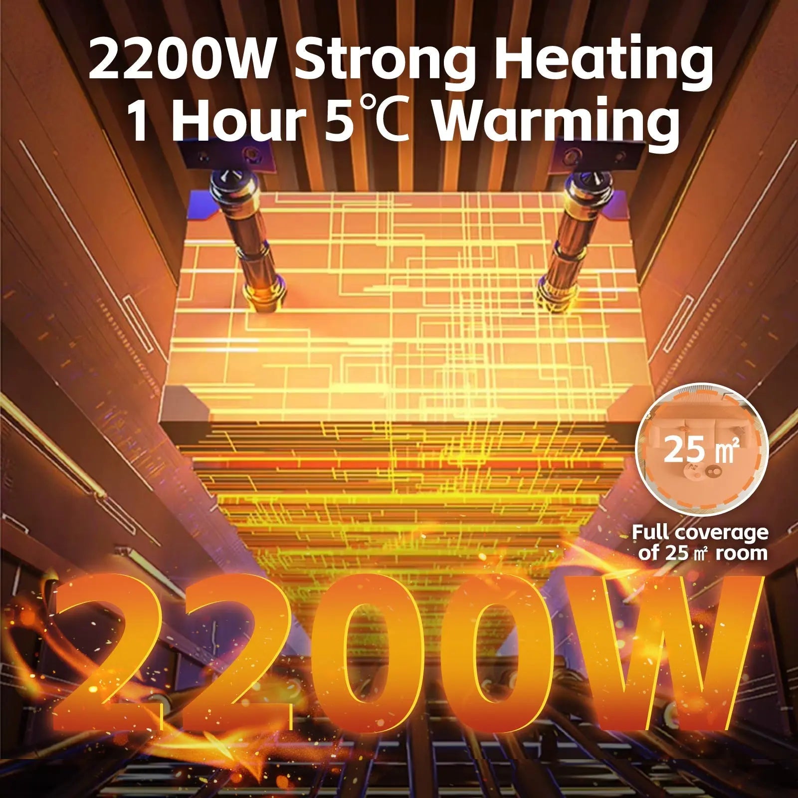 2200W Graphene Floor Electric Heater – Fast Heating, Energy-Efficient, Portable Indoor Heater Wholesale Hub