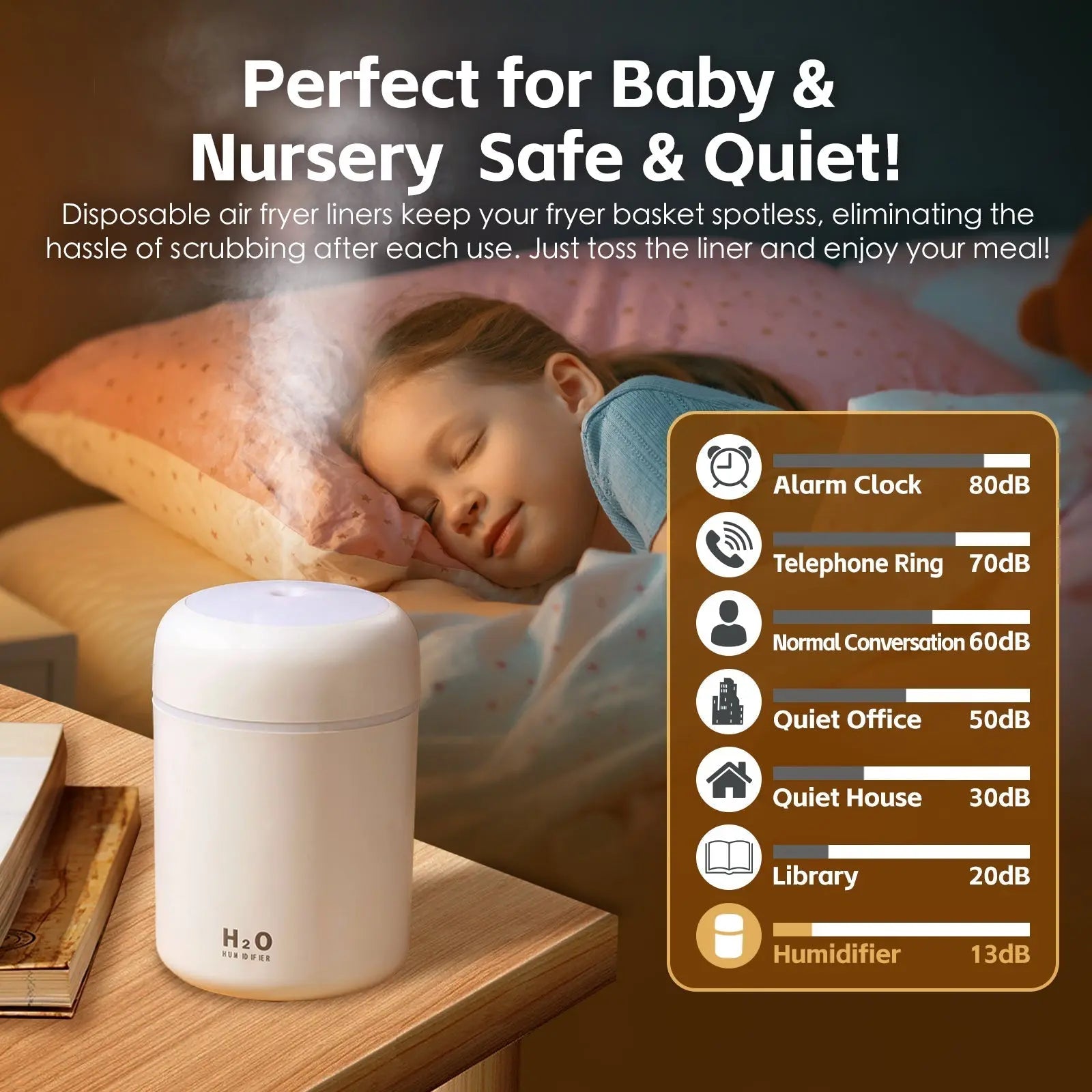 Living Today Mini LED Ultrasonic Humidifier 300ml Wholesale Hub
