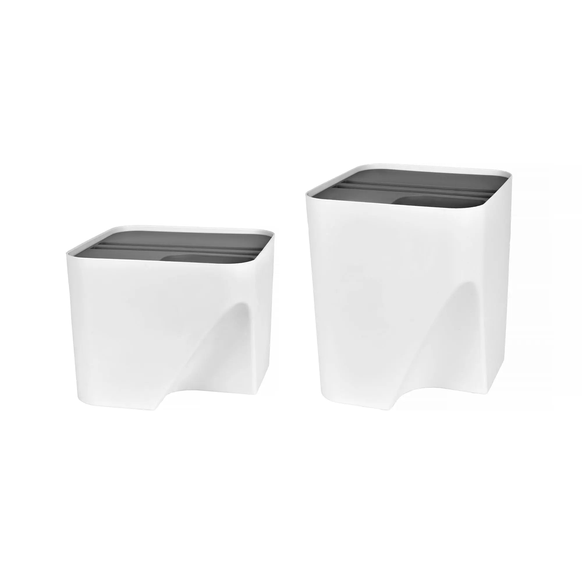 2 Pcs 12L+18L Stackable Plastic Kitchen Trash Bin Household Classification Storage Box Wholesale Hub