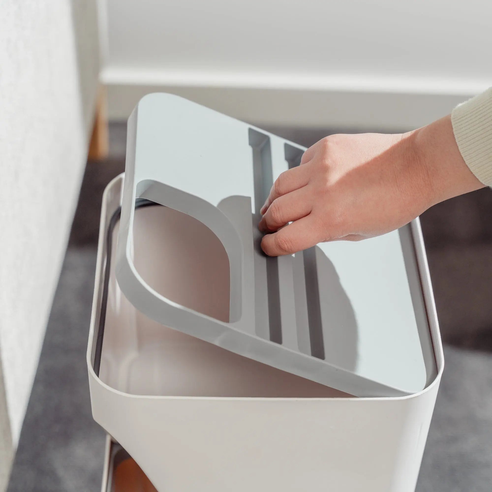 2 Pcs 12L+18L Stackable Plastic Kitchen Trash Bin Household Classification Storage Box Wholesale Hub
