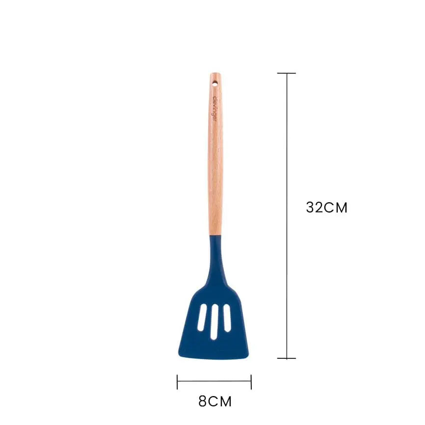 Beechwood & silicone slotted turner navy Wholesale Hub