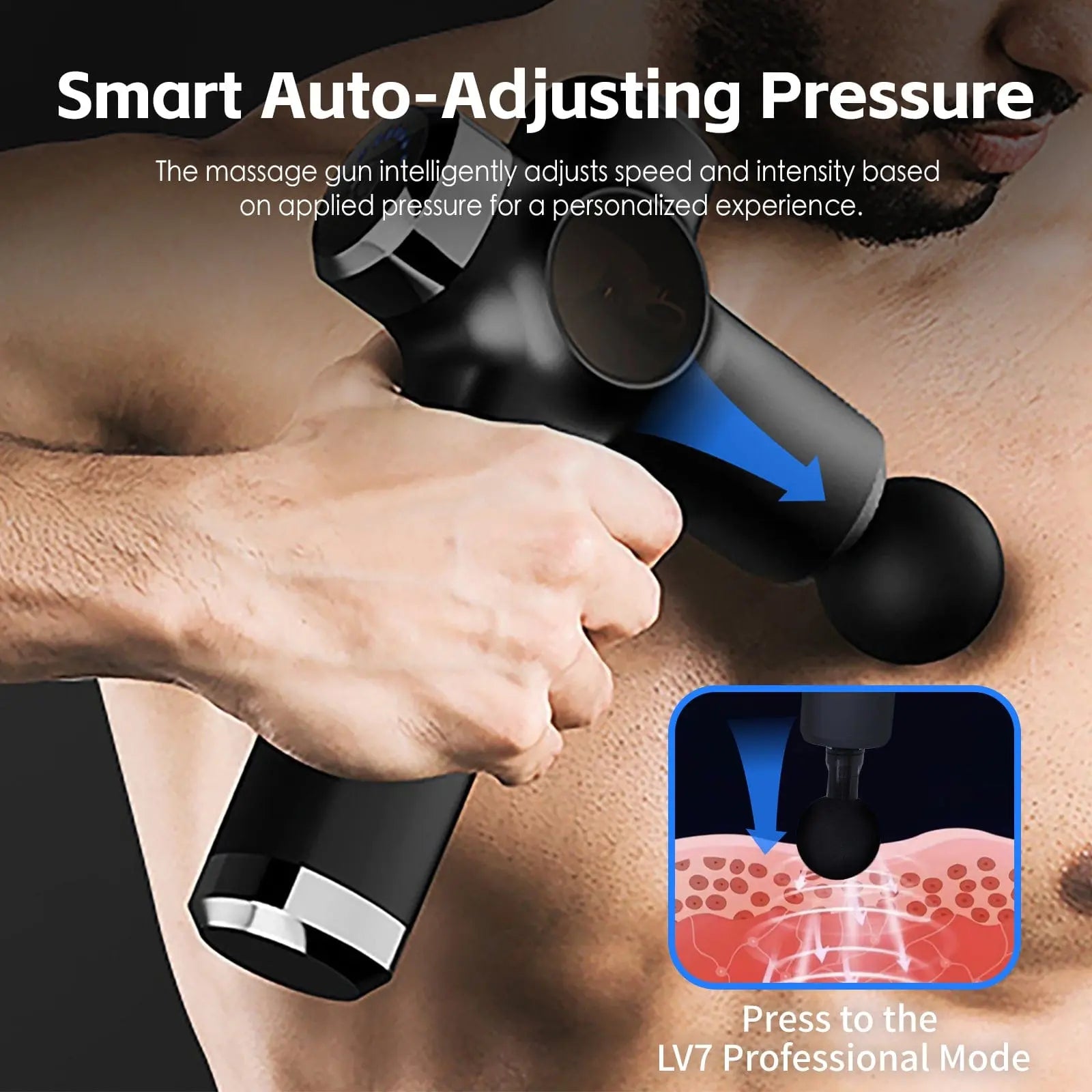 Remology Impact Therapy 7 Adaptive Speed USB-C Fascial Massage Gun with 4 Heads Wholesale Hub
