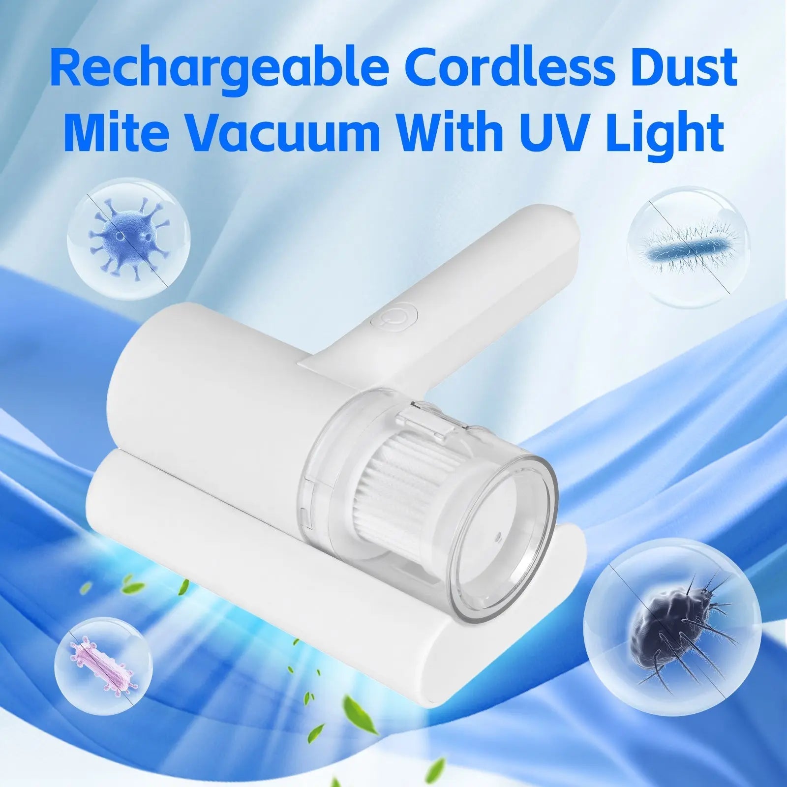 UV‑C Cordless Dust Mite Vacuum Handheld Sanitizing Cleaner with 1200 mAh Battery Wholesale Hub