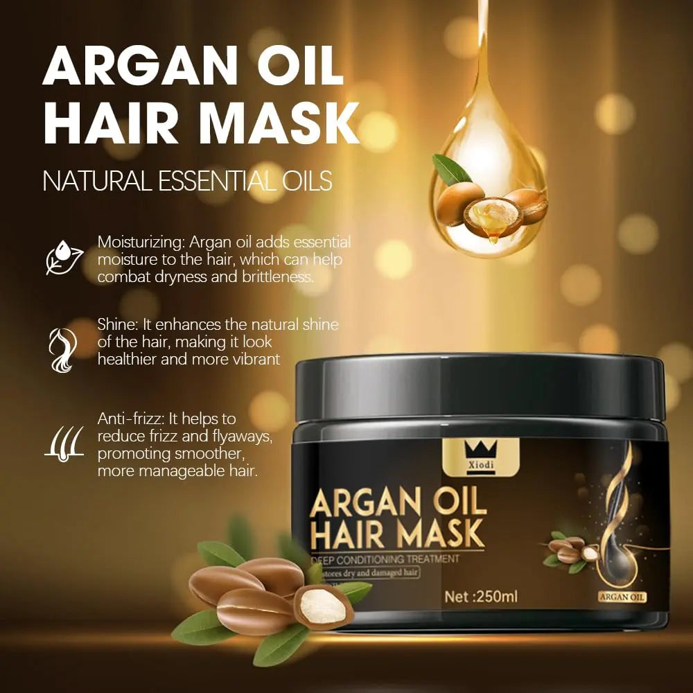 Xiodi Argan Oil Hair Mask, 100% Pure Anti-Hairfall Dandruff Treatment Wholesale Hub