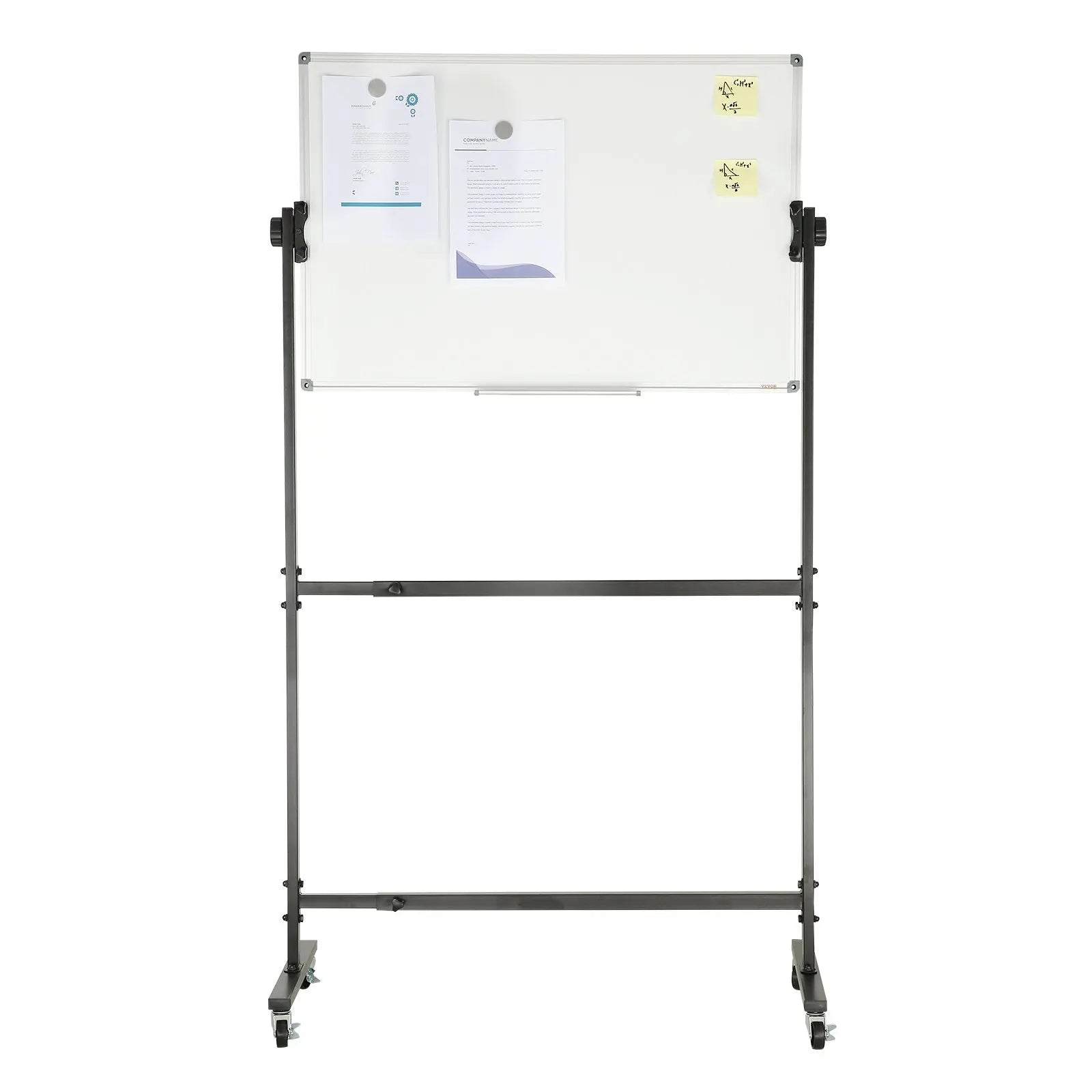 91.5x61cm Rolling Magnetic Whiteboard, Double-sided Mobile Whiteboard, Adjustable Height Dry Erase Board with Wheels, 1 Magnetic Erase & 3 Dry Erase Markers & Movable Tray Office, School Wholesale Hub
