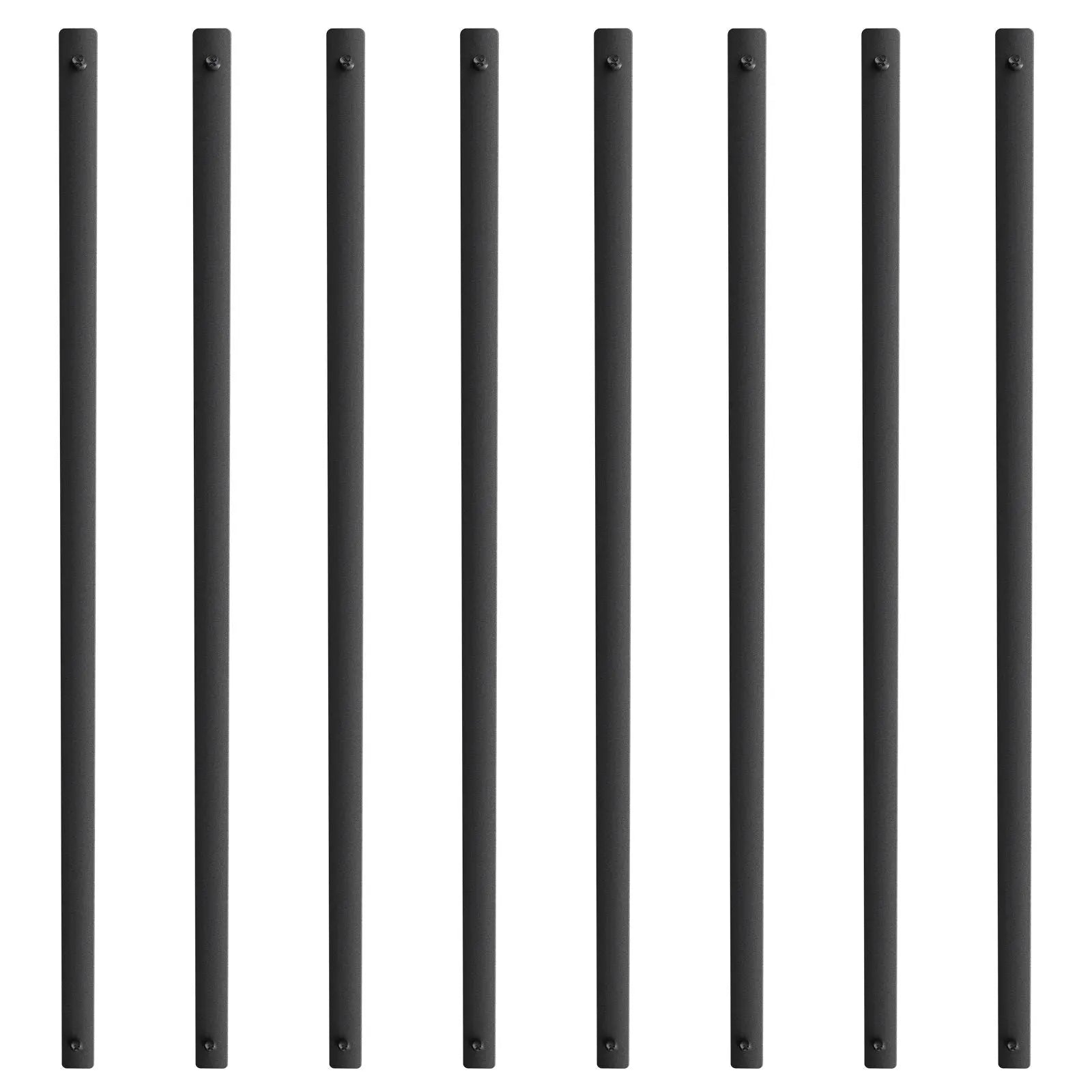 Staircase Metal Balusters, 29.5'' x 1'' Flat Aluminum Alloy Decorative Banister Spindles, 51 Pack Deck Baluster with Screws, Classic Hollow Deck Railing Satin Black Powder Coated for Porch Wholesale Hub