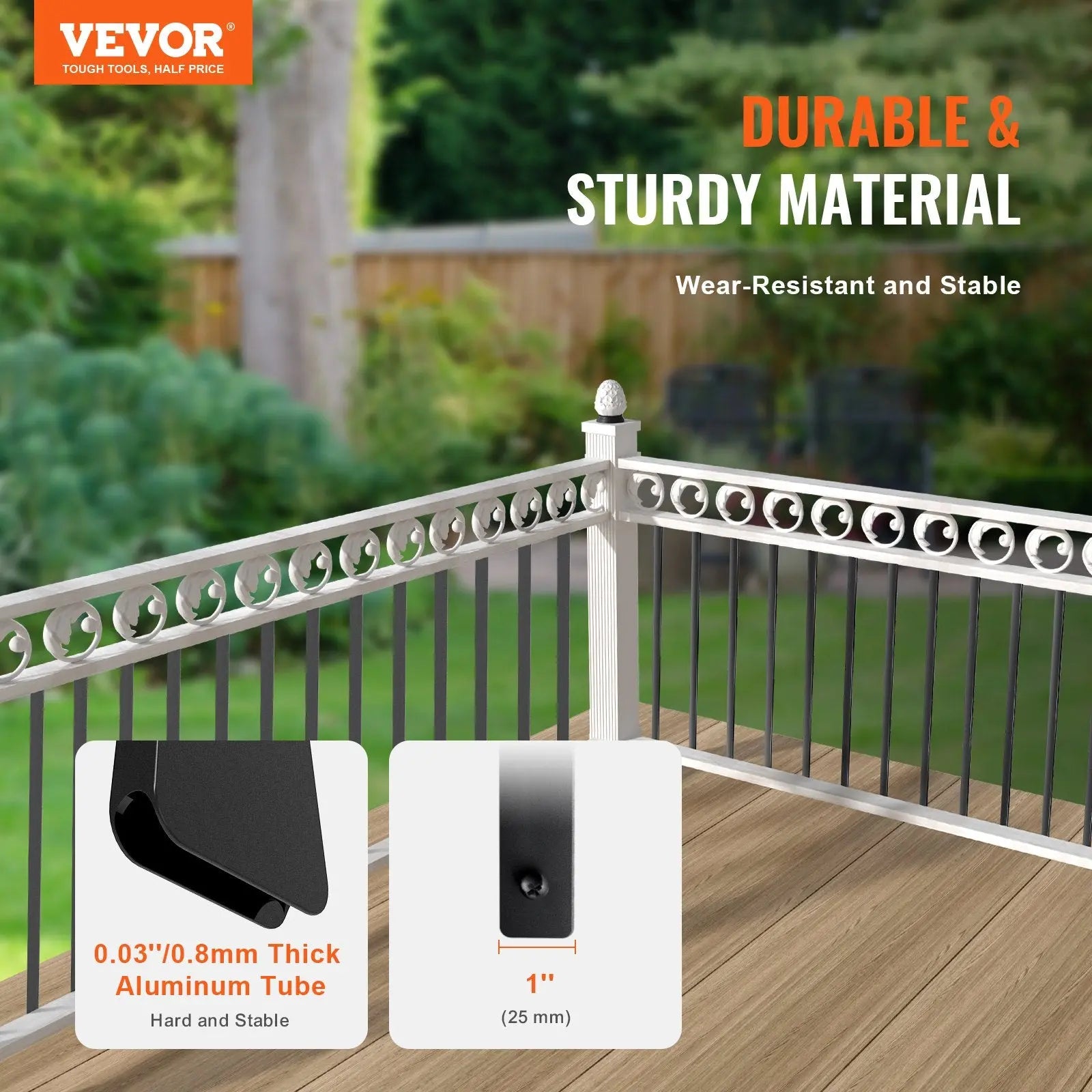 Staircase Metal Balusters, 29.5'' x 1'' Flat Aluminum Alloy Decorative Banister Spindles, 51 Pack Deck Baluster with Screws, Classic Hollow Deck Railing Satin Black Powder Coated for Porch Wholesale Hub