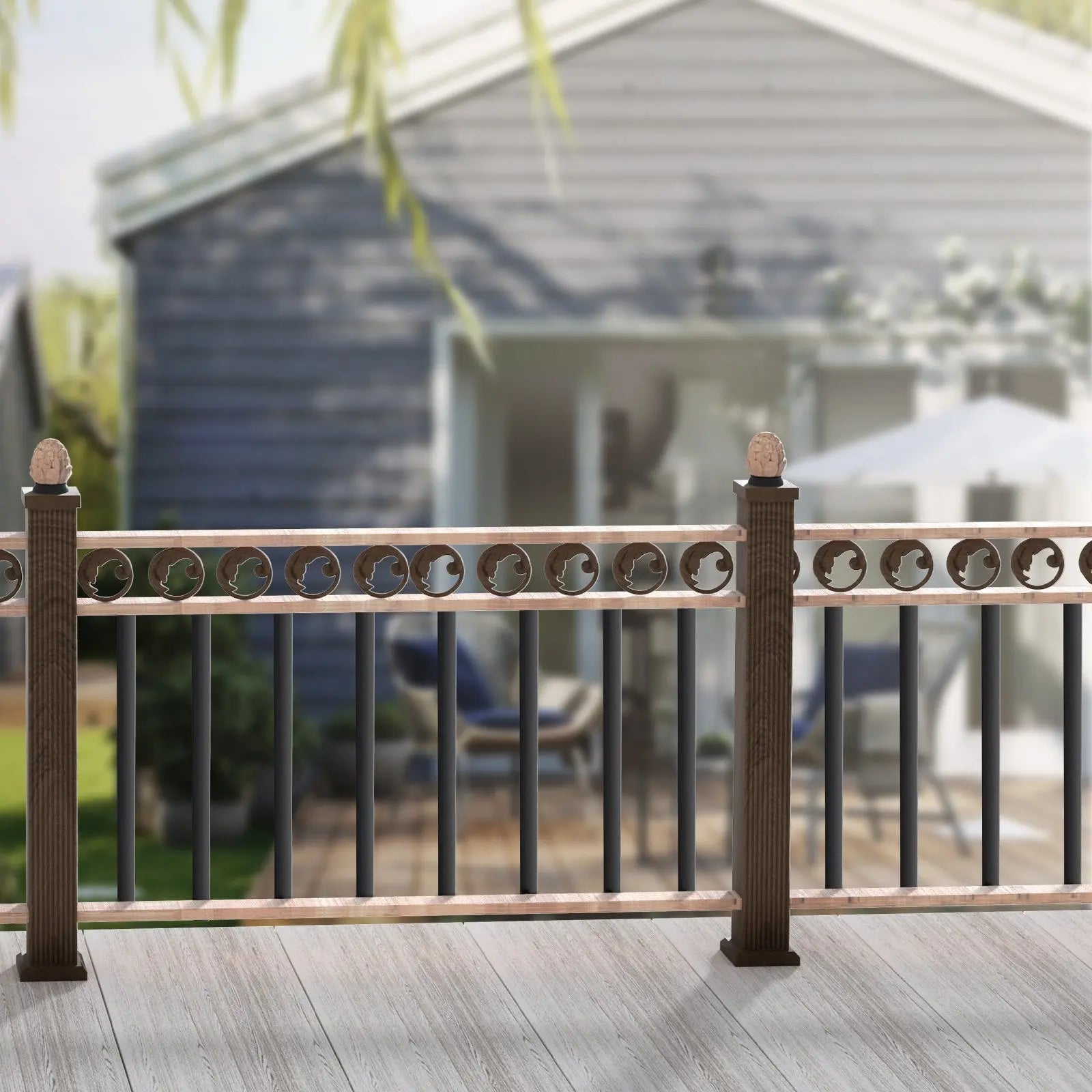 Staircase Metal Balusters, 29.5'' x 1'' Flat Aluminum Alloy Decorative Banister Spindles, 51 Pack Deck Baluster with Screws, Classic Hollow Deck Railing Satin Black Powder Coated for Porch Wholesale Hub