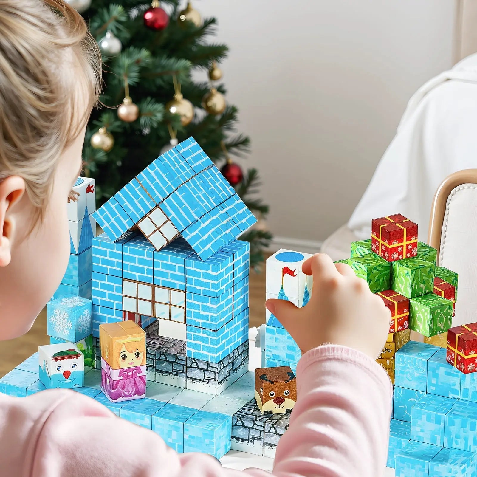 Magnetic Blocks, 150 PCS Glacier Castle Set, Magnetic Building Cubes for Kids, STEM Montessori Sensory Toys for Christmas Birthday Gift, Construction Stacking Toy for 3+ Years Old Boys & Girls Wholesale Hub
