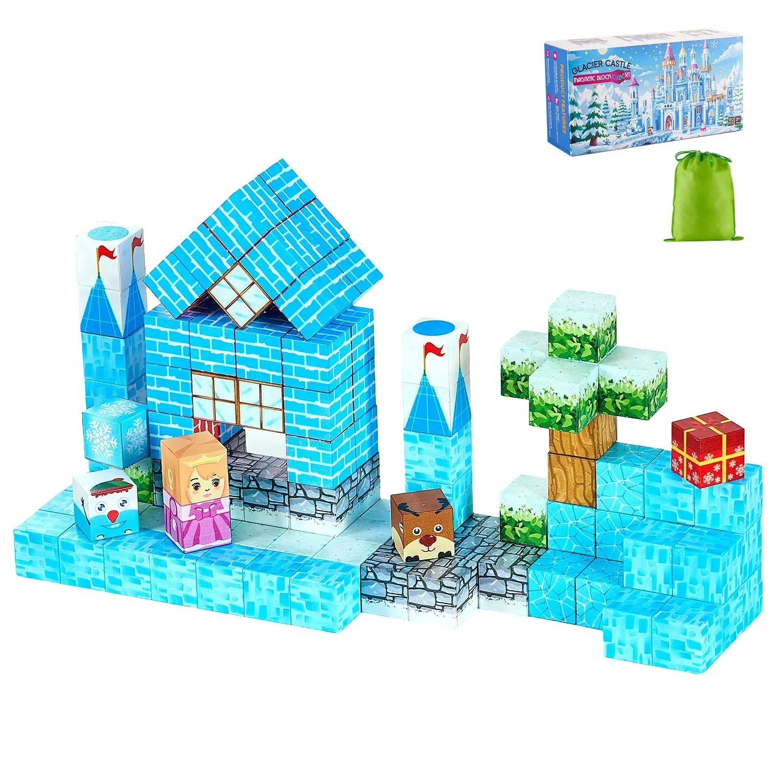 Magnetic Blocks, 150 PCS Glacier Castle Set, Magnetic Building Cubes for Kids, STEM Montessori Sensory Toys for Christmas Birthday Gift, Construction Stacking Toy for 3+ Years Old Boys & Girls Wholesale Hub